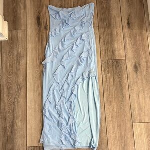 Light Blue Strapless Bodycon Dress